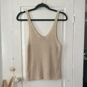 Beige Knit Tank Top